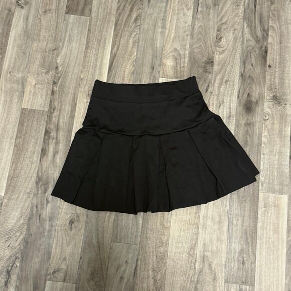 Dolls Kill French Kiss black pleated mini skirt with shorts - Picture 2 of 7